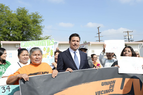 4/13/2016, Breed Street Elementary School playground 2226 E 3rd St, Boyle Heights. Councilmembers Huizar and Martinez attend a rally to support a council vote on an ordinance to reduce pollution in three toxic hotspots in Los Angeles. The locations are Boyle Heights, Pacoima/Sun Valley and Wilmington.