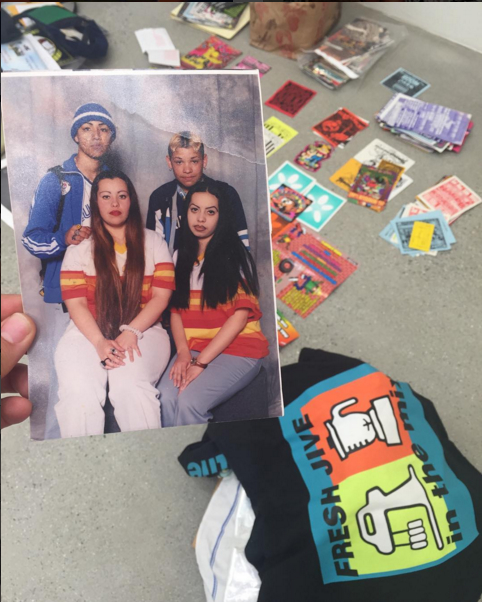 Guadalupe Rosales’s archive of material related to the 90s Latino SoCal party crew scene (via Instagram)